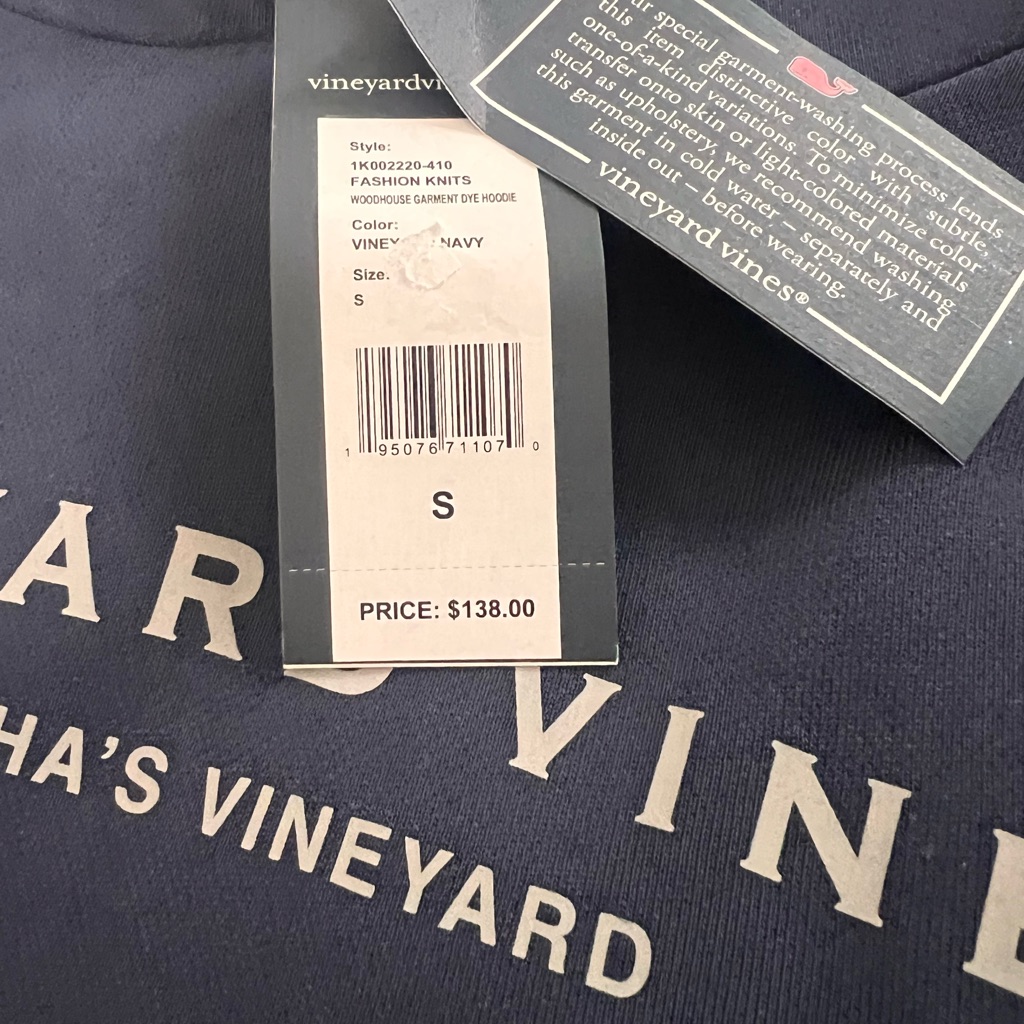 Nwt Vineyard Vines Navy And White Brand New Rare Marthas Vineyard Hoodie